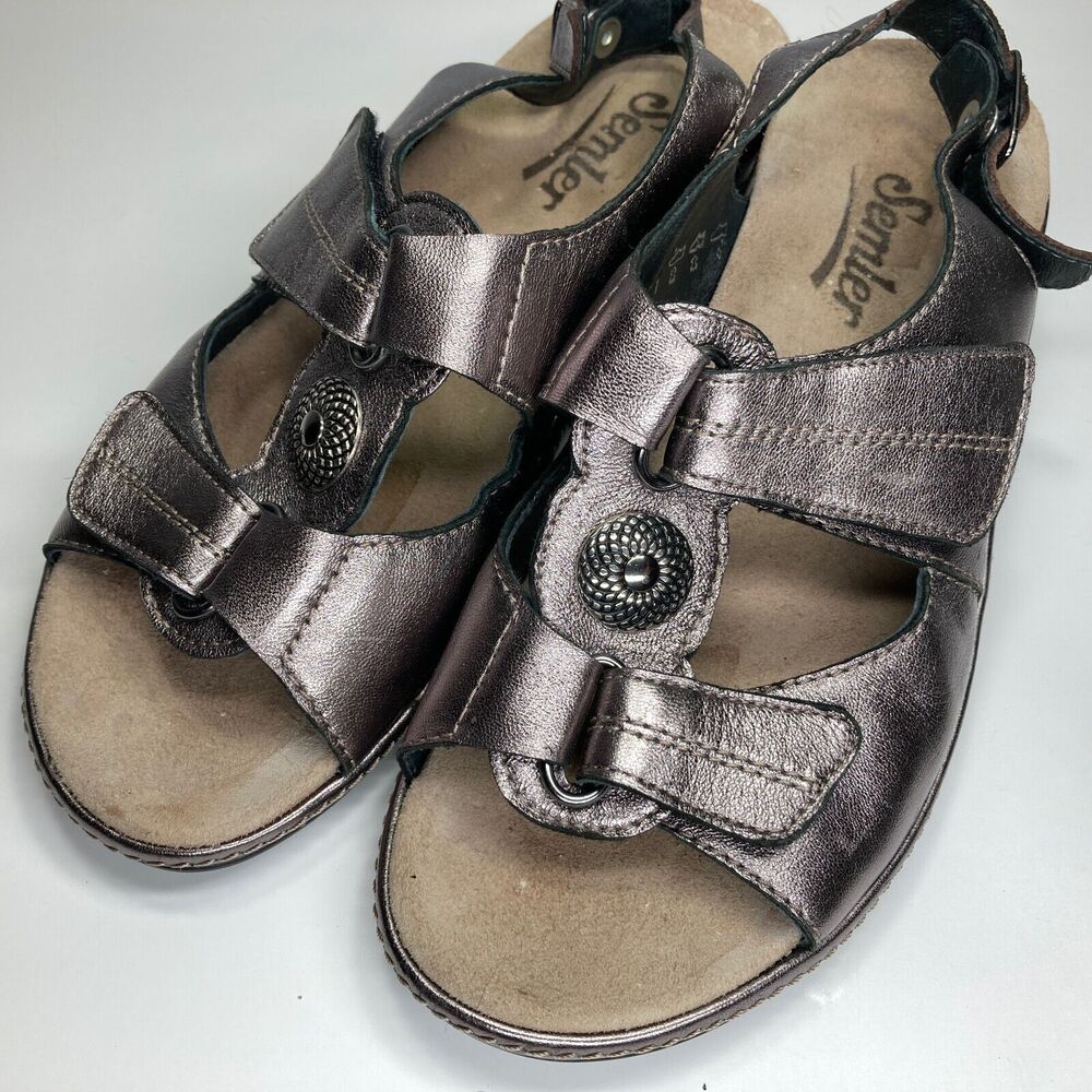 Semler Heidi Air Sole Leather Sandals Metallic Sz US 6.5, UK 4.5 H, German